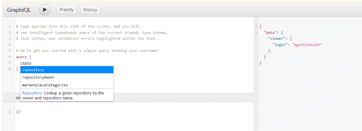 Github GraphQL API query